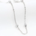Polished silver 14K gold plated O-link chain with elegant beads for DIY jewelry making - 2mm Bead Chain (AL-365) / Silver