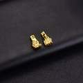 14K gold plated brass fist pendant with zircon inlay for DIY jewelry necklaces - Fist Style (H-5835)