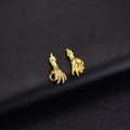 Polished 14K gold plated brass gesture pendants with zircon micro-inlay for jewelry making - OK Gesture Set (H-5847)