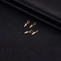 Set aus vier 14K vergoldeten rechteckigen Zirkon-Anhängern für DIY-Schmuck - Rechteckiger Zirkonia Stil (14K Gold H-5671)