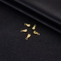 Set mit fünf 14K vergoldeten Tropfenanhängern mit gelben Steinen auf Ledergrund - Tropfen Zirkonia Stil (14K Gold D517)