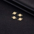 14K vergoldeter runder Schmuckverbinder mit Zirkonia-Kreuz für DIY-Armbandketten - Weißer Zirkonia Kreuz Stil (14K Gold D502)
