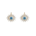 Golden evil eye pendants with sparkling micro-pave zircons and blue enamel accents - D725 Sky Blue