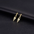 Pair of 14K gold plated copper kunai dagger pendants with detailed engraved handle - Kunai Shape (H-5853)