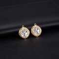 Vintage 14k gold-toned Greek coin pendants with silver portrait for DIY jewelry - Ancient Greek Portrait Side Profile (D510)