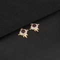 Golden Evil Eye charms with colorful resin inlay and clear crystals for DIY jewelry - D730