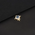 Golden Evil Eye charm with blue inlay and crystals for DIY necklaces and bracelets - D729 Dark Blue