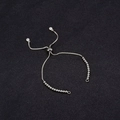 Verstelbare zilveren DIY armband ketting met schuifkraal en glanzende zirkonia bedeltjes - Kraal Ingelegde Stijl (H-5781) / Palladium goud