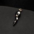 Retro black cow horn pendant with gold stars and white patterns on leather texture - Black Star Horn Style (H-6665 Black)