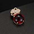 Lucky red agate pendant in 14K gold butterfly money bag design for jewelry DIY - Lucky Bag Style(H-4520)