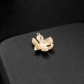 14K gold plated flower bead cap pendant for DIY jewelry necklace and bracelet making - Gold Plated Double Leaf Connector (H-3897)