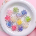 Cuentas de trébol de acrílico traslúcido de colores para joyería DIY y manualidades - Colores Mezclados al Azar