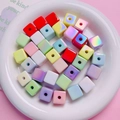 Colorful UV-coated square acrylic spacer beads for DIY jewelry and phone chain making - Random Mixed Colors
