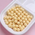 Pastel cream rubber matte finish 8mm round beads in organizer for DIY jewelry making - 6mm (100 Pieces Pack) / Light Yellow