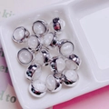 DIY silver rimmed acrylic star beads with shimmer effect for jewelry making projects - Round / White