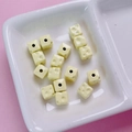 Perles cubes de fromage jaunes de 7mm laquées pour la création de bijoux DIY - Jaune Clair