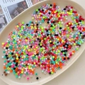 Colorful macacrylic square beads for DIY jewelry and phone chains on a ceramic plate - Approx. 150 Pcs (5mm, 3mm Hole) / Random Mixed Colors