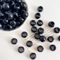 Makroaufnahme von 12mm schwarzen Großlochperlen für DIY-Schmuck und Handyketten - 12mm (6mm Loch) / Schwarz