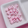 7mm light pink cube dice beads for DIY jewelry and phone chain making crafts - Light Pink