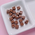 7mm brown cheese-shaped square alloy beads for DIY jewelry and phone chain making - Dark Coffee