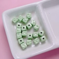 7mm light green cheese square beads for DIY necklaces and handmade phone chains - Green