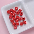 7mm red cube enamel beads for DIY jewelry making and colorful phone chain accessories - Red