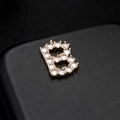 Golden micro-pave zircon letter B pendant for DIY necklace and earring jewelry - Letter B 14K Gold (H-6576)