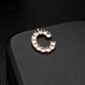 Letter C pendant in gold finish with micro-paved cubic zirconia for DIY jewelry - Letter C 14K Gold (H-6577)