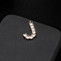Colgante letra J bañado en oro con micro-pavé de cristales de circonita - Letra J Oro 14K (H-6584)