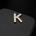 Colgante letra K dorado con cristales de circonita cúbica en micro-pavé - Letra K Oro 14K (H-6585)
