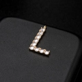 Colgante letra L dorado con circonitas brillantes para collares y joyería de moda - Letra L Oro 14K (H-6586)