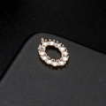 Colgante letra O dorado con circonitas blancas microengastadas para joyería DIY - Letra O Oro 14K (H-6589)