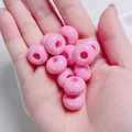 Cuentas macaron rosas de 14mm en la mano, acabado de resina lisa para artesanía DIY - 14mm / 04-Rosa Fuerte
