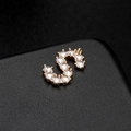 Colgante letra S dorada con micro engaste de circonitas para joyería creativa - Letra S Oro 14K (H-6593)