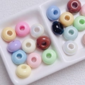 Cuentas de resina macaron de 14mm en un plato de cerámica para manualidades de bricolaje - 14mm / Color Mezclado Alatorio