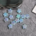 Perle a stella azzurre iridescenti per gioielli fai-da-te e accessori per catenine - Venduto al Pezzo Dimensione Circa 23mm Diametro del Foro Circa 3,2mm / Celeste