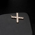 Exquisito colgante de cruz dorado con micro-pavé de circonitas sobre caja de cuero - Letra X Oro 14K (H-6598)
