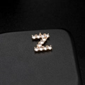 Colgante letra Z dorada con circonitas micro-pave para creación de joyas DIY - Letra Z Oro 14K (H-6600)