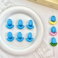 Macro shot of sky blue tulip flower acrylic beads for DIY jewelry and phone chains - Flower / Blue