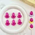 Macro shot of colorful tulip flower beads with vibrant painted finish for DIY jewelry - Rose Red