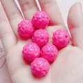 Bright pink acrylic pineapple-textured craft beads for DIY jewelry and keychains - Size Approx 17mm Hole Approx 2.5mm / 02-Rose Red
