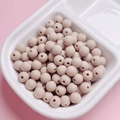 4mm sand beige rubber-coated beads for DIY bracelets and necklaces jewelry making - 6mm (100 Pieces Pack) / Light Coffee