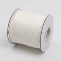 Detalle de cordón de algodón encerado blanco 1-2mm para joyería DIY y manualidades - 1mm / Blanco