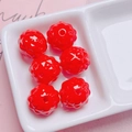 Macro shot of red flower-shaped acrylic beads with detailed wavy texture for DIY jewelry making - Size Approx 17mm Hole Approx 2.5mm / Big Red (08)