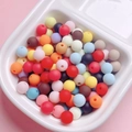 Multi-colored 6/8mm rubber matte beads in a storage tray for DIY jewelry making - Random Mixed Colors