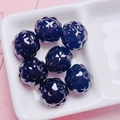 Macro view of faceted dark purple acrylic pineapple beads for DIY jewelry making - Size Approx 17mm Hole Approx 2.5mm / 13-Black