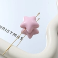 Dettaglio di perline acriliche rosa a forma di stella per creazione di gioielli - 21x23mm / Rosa chiaro
