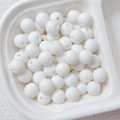 6/8mm matte white rubber finish round beads for DIY jewelry and phone chain making - Pure White