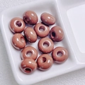 12 piezas de cuentas macaron marrón caramelo de 14mm para joyas DIY y accesorios móvil - 14mm / 09-Café