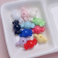 Macro de cuentas acrílicas de colores con forma de caramelo para bisutería en una bandeja - 11x17mm / Colores Mezclados al Azar